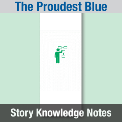 Image of Year 04 Communication (The Proudest Blue) Story Knowledge Notes CUSP ResourceAccess Autumn 277x102mm Printed in Black;    3 Leaf Set in pads of 16