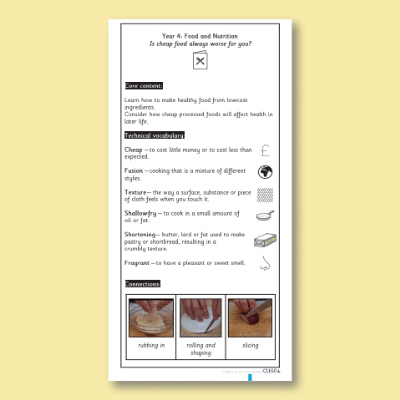 Y4 Design and Technology F (Food and Nutrition) Knowledge Notes KN