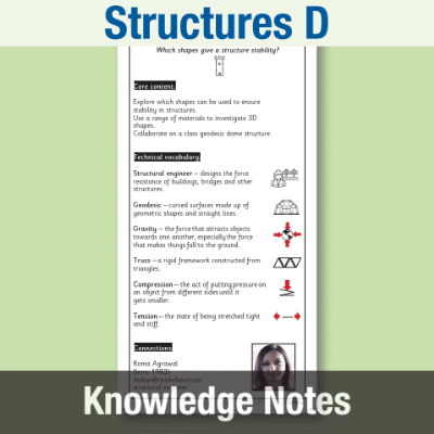 Image of Year 4 Design and Technology D (Structures) Knowledge Notes KN CUSP Resource