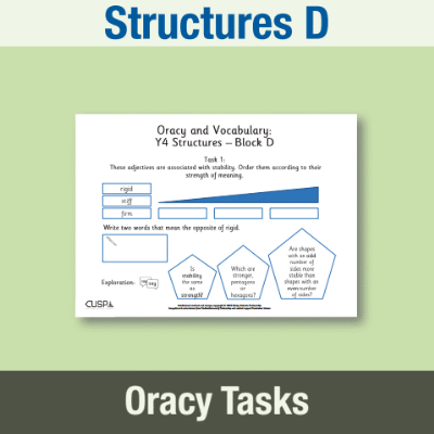 Image of Year 4 Design and Technology D (Structures) Oracy Tasks OT CUSP Resource