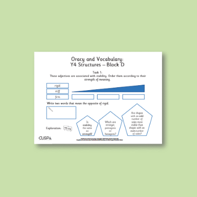 Y4 Design and Technology D (Structures) Oracy Tasks OT