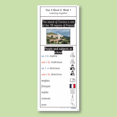 Y4 French D (Learning Together) Knowledge Notes KN