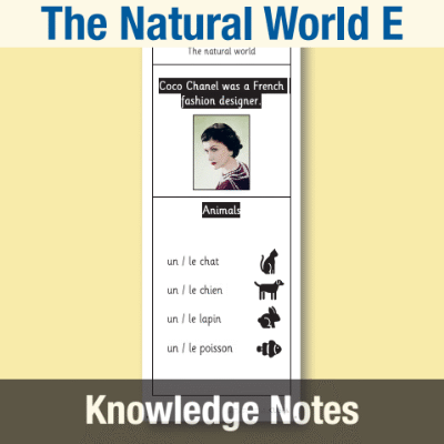 Image of Year 4 French E (The Natural World) Knowledge Notes KN CUSP Resource