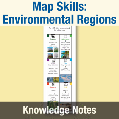 Image of Year 4 Geography (Map Skills: Environmental Regions of Europe, Russia, North and South America) Knowledge Notes KN CUSP Resource