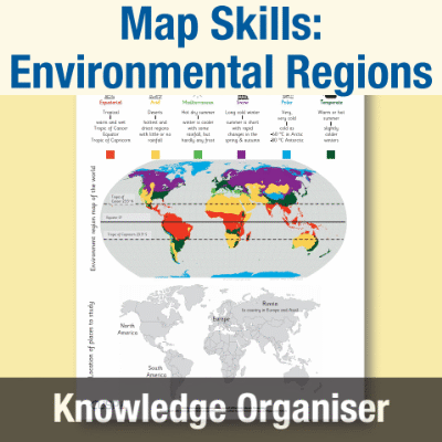 Image of Year 4 Geography (Map Skills: Environmental Regions of Europe, Russia, North and South America) Knowledge Organiser KO CUSP Resource