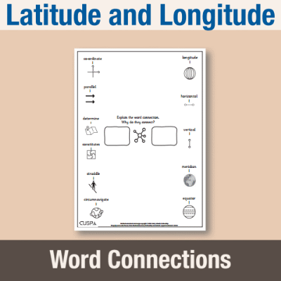 Image of Year 4 Geography (Latitude and Longitude) Word Connections WC CUSP Resource