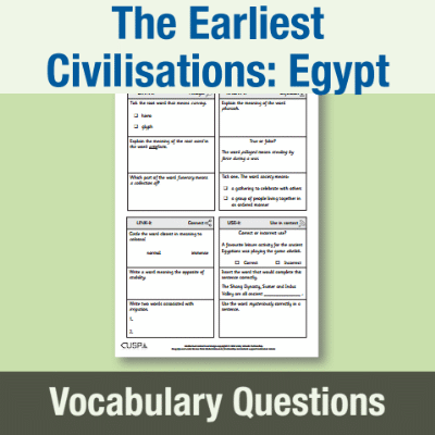 Image of Year 4 History (The Earliest Civilisations: Egypt) Vocabulary Questions VQ CUSP Resource