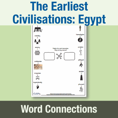 Image of Year 4 History (The Earliest Civilisations: Egypt) Word Connections WC CUSP Resource