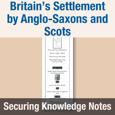 Image of Year 4 History (Britain's Settlement by Anglo-Saxons and Scots) Knowledge Notes SKN CUSP Resource