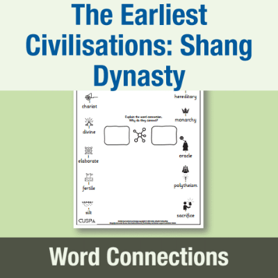 Image of Year 4 History (The Earliest Civilisations: Shang Dynasty) Word Connections WC CUSP Resource
