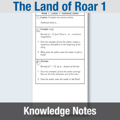 Image of Year 4 Reading (The Land of Roar 1) Knowledge Notes KN CUSP Resource