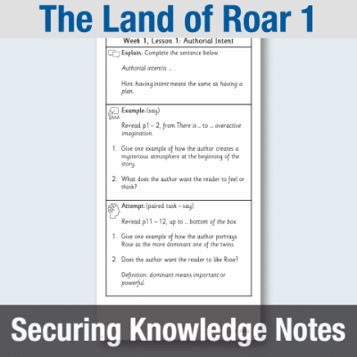 Image of Year 4 Reading (The Land of Roar 1) Knowledge Notes SKN CUSP Resource