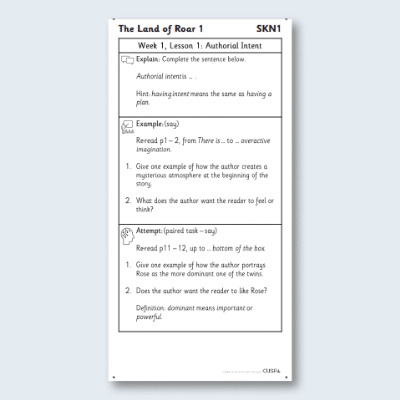 Y4 Reading (The Land of Roar 1) Knowledge Notes SKN