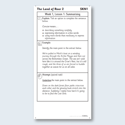 Y4 Reading (The Land of Roar 2) Knowledge Notes SKN