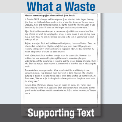 Image of Year 4 Reading (What a Waste) Supporting Text ST CUSP Resource