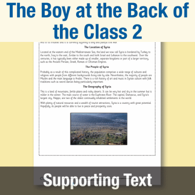 Image of Year 4 Reading (The Boy at the Back of the Class 2) Supporting Text ST CUSP Resource