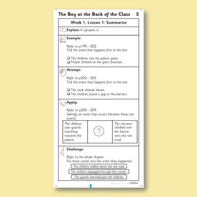 Y4 Reading (The Boy at the Back of the Class 3) Knowledge Notes KN