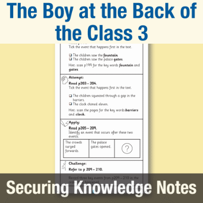 Image of Year 4 Reading (The Boy at the Back of the Class 3) Knowledge Notes SKN CUSP Resource