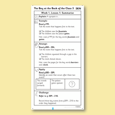 Y4 Reading (The Boy at the Back of the Class 3) Knowledge Notes SKN
