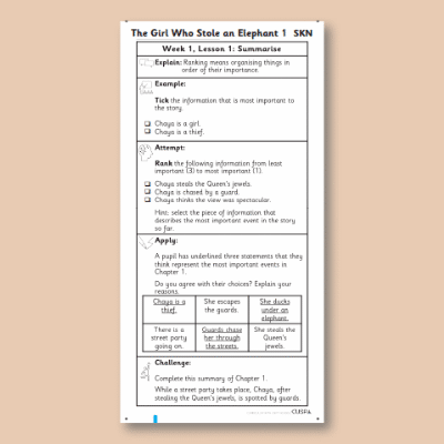 Y4 Reading (The Girl Who Stole an Elephant 1) Knowledge Notes SKN