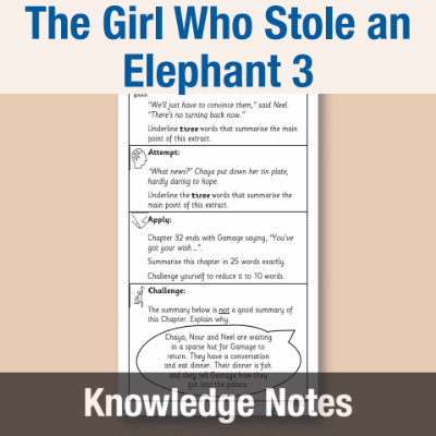 Image of Year 4 Reading (The Girl Who Stole an Elephant 3) Knowledge Notes KN CUSP Resource