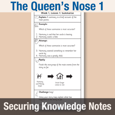 Image of Year 4 Reading (The Queen's Nose 1) Knowledge Notes SKN CUSP Resource
