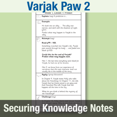 Image of Year 4 Reading (Varjak Paw 2) Knowledge Notes SKN CUSP Resource
