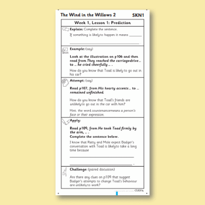 Y4 Reading (The Wind in the Willows 2) Knowledge Notes SKN