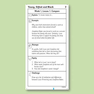 Y4 Reading (Young, Gifted and Black 2) Knowledge Notes KN