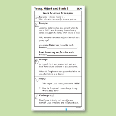 Y4 Reading (Young, Gifted and Black 2) Knowledge Notes SKN