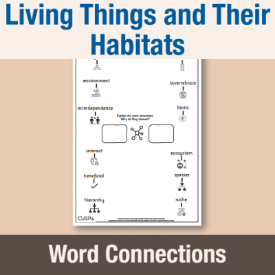 Image of Year 4 Science (Living Things and Their Habitats) Word Connections WC CUSP Resource