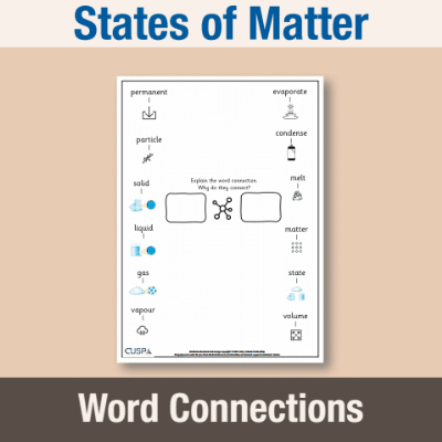 Image of Year 4 Science (States of Matter) Word Connections WC CUSP Resource