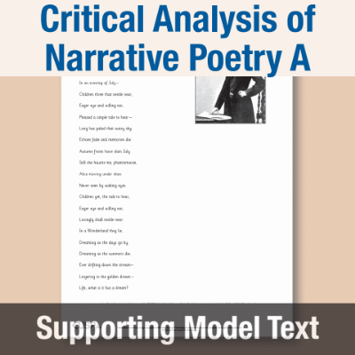 Image of Year 4 Writing A (Critical Analysis of Narrative Poetry) Supporting Model Text SMT CUSP Resource