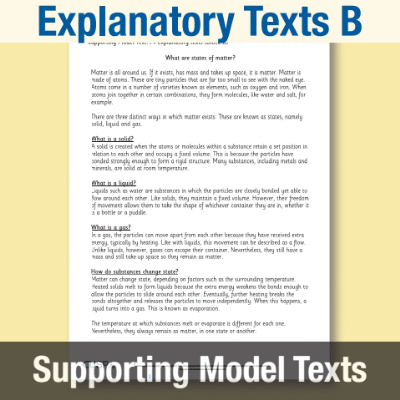 Image of Year 4 Writing B (Explanatory Texts) Supporting Model Text SMT CUSP Resource