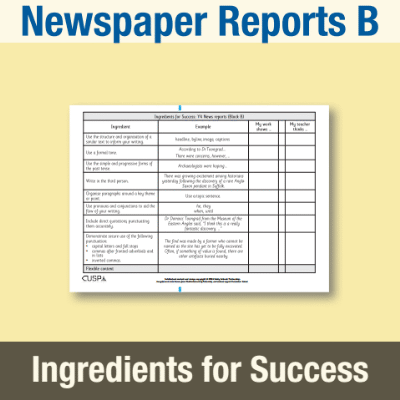Image of Year 4 Writing B (Newspaper Reports) Ingredients for Success IFS CUSP Resource
