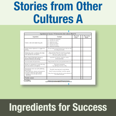 Image of Year 4 Writing A (Stories from Other Cultures) Ingredients for Success IFS CUSP Resource