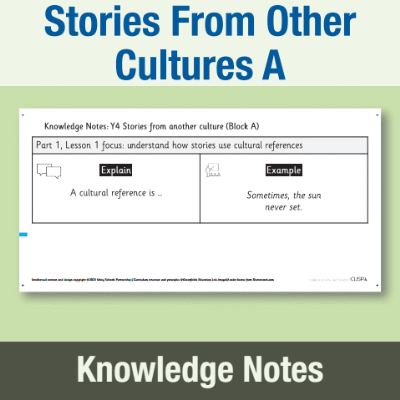 Image of Year 4 Writing A (Stories From Other Cultures) Knowledge Notes KN CUSP Resource