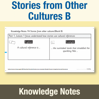 Image of Year 4 Writing B (Stories from Other Cultures) Knowledge Notes KN CUSP Resource