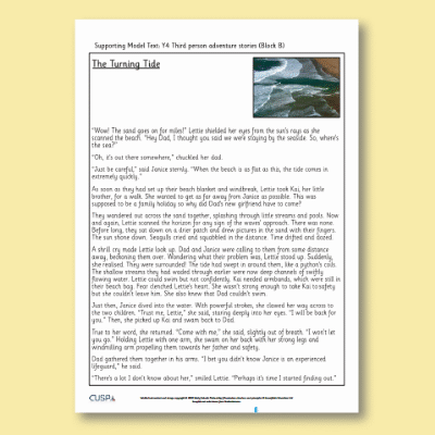 Y4 Writing B (Third Person Adventure Stories) Supporting Model Text SMT