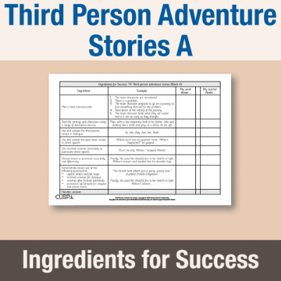 Image of Year 4 Writing A (Third Person Adventure Stories) Ingredients for Success IFS CUSP Resource