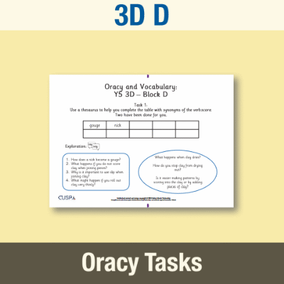 Image of Year 5 Art and Design D (3D) Oracy Tasks OT CUSP Resource