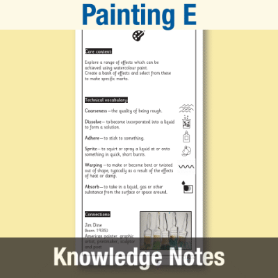 Image of Year 5 Art and Design E (Painting) Knowledge Notes KN CUSP Resource