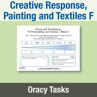 Image of Year 5 Art and Design F (Creative Response, Painting and Textiles) Oracy Tasks OT CUSP Resource