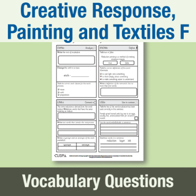 Image of Year 5 Art and Design F (Creative Response, Painting and Textiles) Vocabulary Questions VQ CUSP Resource