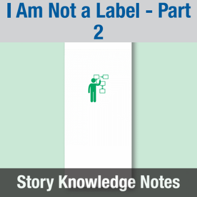 Image of Year 05 Communication (I Am Not a Label - Part 2) Story Knowledge Notes CUSP ResourceAccess Autumn 277x102mm Printed in Black;    5 Leaf Set in pads of 16