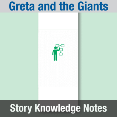 Image of Year 05 Communication (Greta and the Giants) Story Knowledge Notes CUSP ResourceAccess Summer 277x102mm Printed in Black;    5 Leaf Set in pads of 16