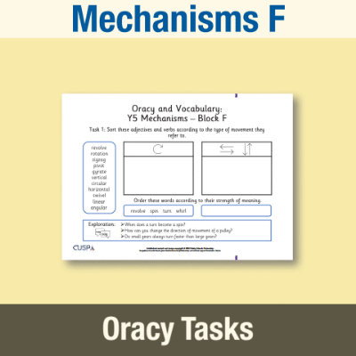 Image of Year 5 Design and Technology F (Mechanisms) Oracy Tasks OT CUSP Resource