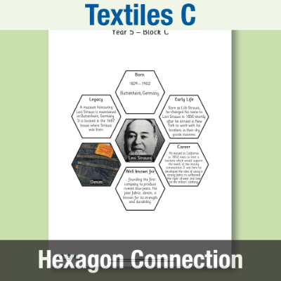 Image of Year 5 DT C (Textiles) AR Significant Designers Hexagon Connections CUSP Resource