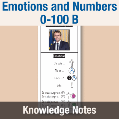 Image of Year 5 French B (Emotions and Numbers 0-100) Knowledge Notes KN CUSP Resource