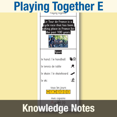 Image of Year 5 French E (Playing Together) Knowledge Notes KN CUSP Resource